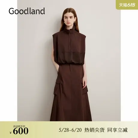 【博主同款】Goodland美地秋季工装马甲无袖设计感外套商品大图