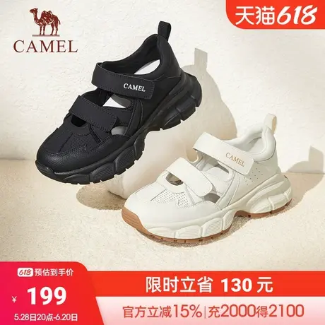 骆驼女鞋2024夏季新款休闲魔术贴镂空户外老爹鞋运动沙滩凉鞋女款商品大图