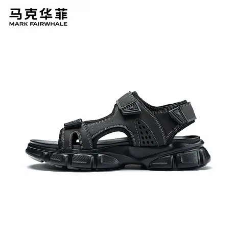 马克华菲男士凉鞋2024新款夏季外穿开车沙滩鞋真皮运动厚底凉拖鞋商品大图