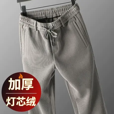 灯芯绒运动裤秋冬款宽松直筒男士休闲裤冬季加厚中年大码条绒裤子商品大图