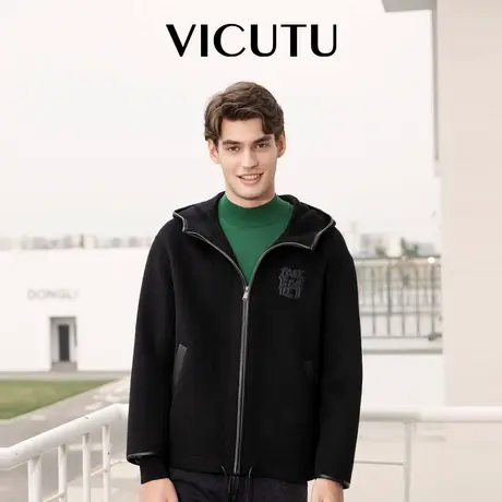 VICUTU威可多男士大衣秋季舒适温暖纯羊毛商务休闲百搭外套图片