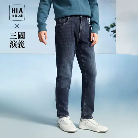 HLA/海澜之家三国演义牛仔裤2023秋冬新款时尚五袋款长裤男商品大图