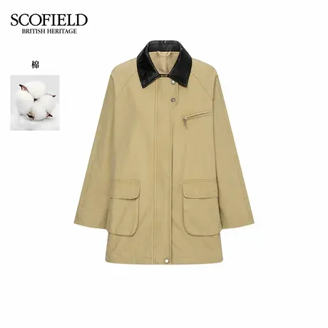 【棉100%】Scofield女装都市休闲廓形风衣挺括外套2025秋季新品商品大图