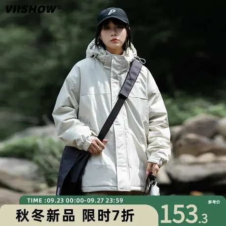 VIISHOW日系保暖加厚棉袄冬季新款男生宽松户外休闲连帽棉服外套商品大图