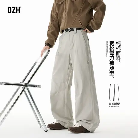 男士美式弯刀裤2025新款今年流行爆款卡其色裤子男秋季长裤拖地裤商品大图