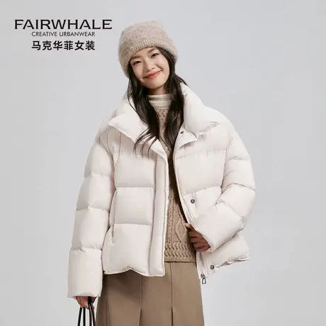 马克华菲冬季面包羽绒服女2025新款加厚抗寒保暖白鸭绒流行外套潮商品大图