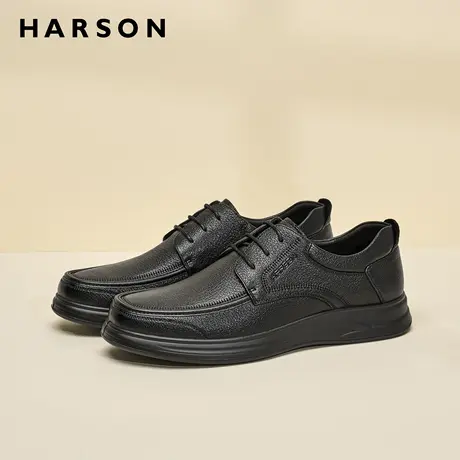 哈森男鞋秋冬新款商务休闲鞋男士皮鞋中老年真皮爸爸鞋子软底防滑商品大图