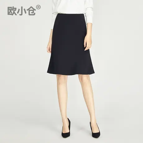 OXC/欧小仓黑色鱼尾裙半身裙春通勤一步裙 包臀裙职业西装裙A字裙图片