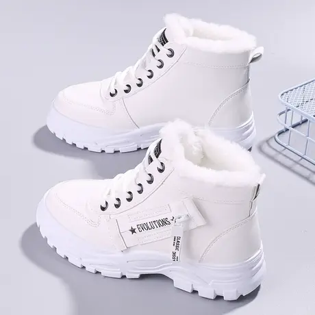高帮鞋女秋冬季爆款加绒加厚棉鞋防滑学生板鞋保暖雪地女鞋运动鞋图片