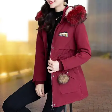 恋上17号冬季外套小棉袄2022新款时尚棉衣女士保暖加绒加厚中长款图片