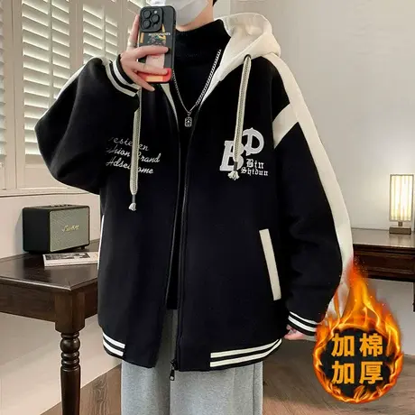 秋冬季13青少年外套棉衣12岁男孩初中学生14加厚棒球服15大童棉袄商品大图