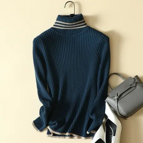 高领毛衣打底衫女士内搭秋冬2023年新款加厚爆款洋气百搭针织上衣商品大图