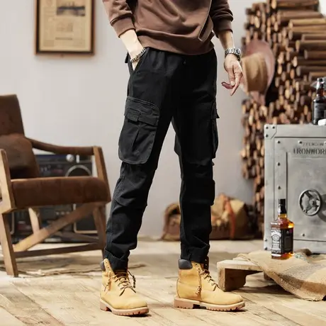 休闲裤男款多口袋复古百搭潮流大码裤子休闲裤子男款潮流工装裤商品大图