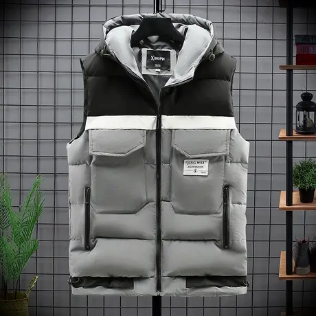 男士马甲秋冬羽绒棉韩版潮流坎肩男宽松冬季帅气加厚外穿马夹外套商品大图