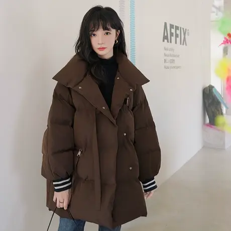 羽绒棉服外套女冬季加厚中长款2023新款韩版面包服小个子棉衣棉袄图片
