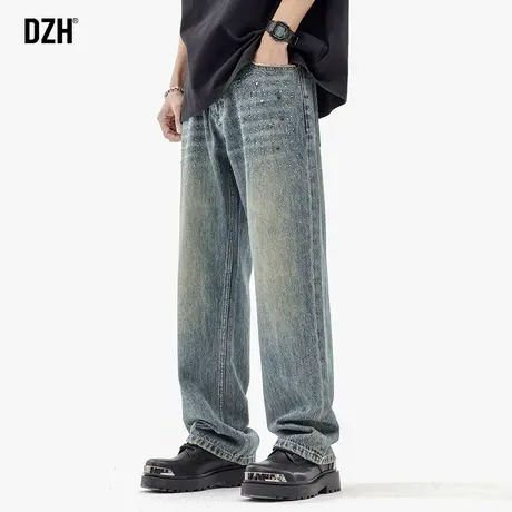 男士美式做旧牛仔裤男春季潮牌直筒休闲裤子男款2024新款男裤百搭商品大图