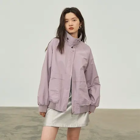 omont蛋挞家 复古夹克外套女秋季2023新宽松休闲工装百搭短款上衣图片