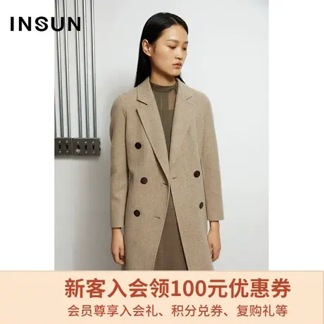 恩裳冬季商场同款气质立体休闲宽松优雅轻商务毛呢外套商品大图