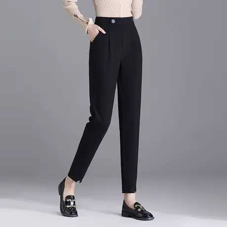 黑色小脚裤女2023秋季新款大码显瘦休闲裤小个子通勤时尚哈伦裤子商品大图
