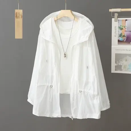 不皱免烫款 冰丝防晒衣外套女中长款夏季薄款宽松透气防晒服开衫商品大图