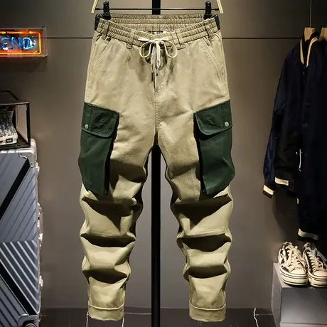 秋冬款潮牌工装裤男直筒宽松男士休闲长裤子男余文乐男装百搭时尚商品大图