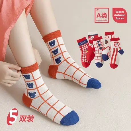 儿童袜子春秋女童中筒棉袜卡通公主花边长袜秋冬四季潮袜2022新款图片