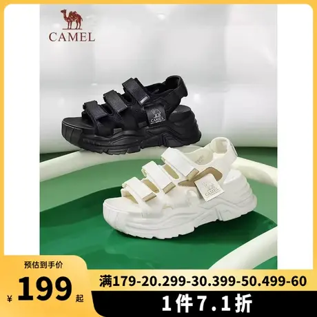 骆驼女鞋2023年夏季新款时尚休闲魔术贴凉鞋运动厚底沙滩鞋ins潮商品大图