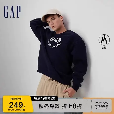 【双11预售】Gap男女装秋冬2023新款LOGO仿羊羔绒廓形卫衣762596图片