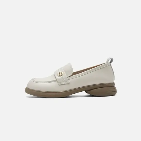 Nine West/玖熙2025年春季新款乐福鞋女学院风圆头软弹中跟单鞋女图片