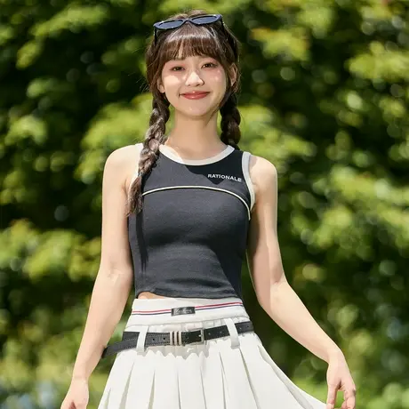 唐狮外穿修身打底小上衣服内搭美背夏季新款吊带背心女士撞色图片