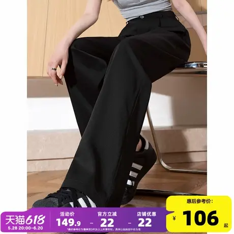 唐狮2025春夏新款灰色西装裤女高级垂坠感基础休闲裤高腰阔腿长商品大图