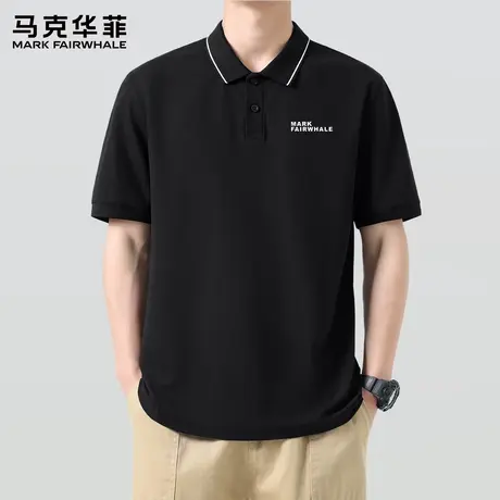马克华菲短袖polo衫男夏季宽松翻领上衣男士半袖港风休闲t恤男款X图片