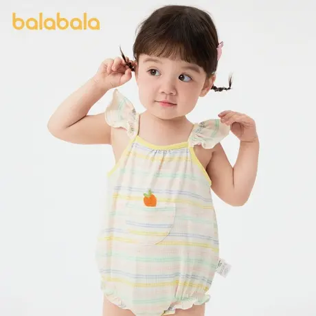 巴拉巴拉婴儿衣服新生儿包屁衣女童爬服2024新款夏装柔软舒适俏皮图片