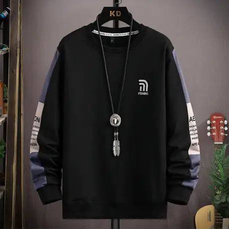 圆领卫衣男士长袖t恤春秋款潮牌休闲上衣服男潮流内搭打底衫体恤T商品大图