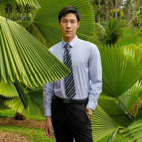 【条纹棉弹DP免烫】D系雅戈尔秋季商务休闲100支新疆棉长袖衬衫商品大图