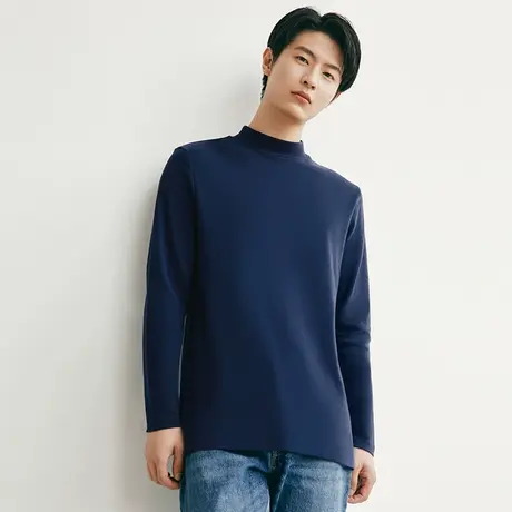 三枪男保暖衣秋衣打底衫半高领发热纯棉保暖上衣内衣棉毛衫23543商品大图