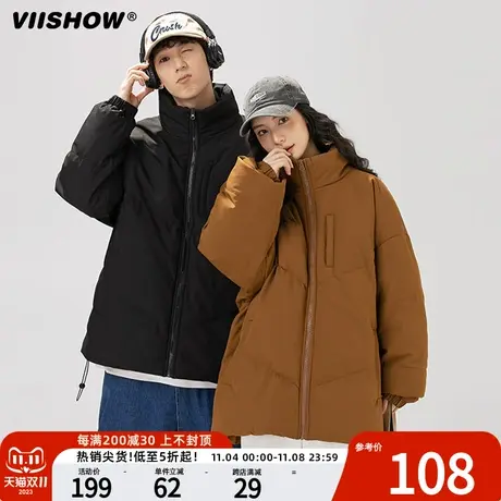 VIISHOW复古棉服外套男冬季2023新款宽松立领面包服加厚保暖棉衣商品大图