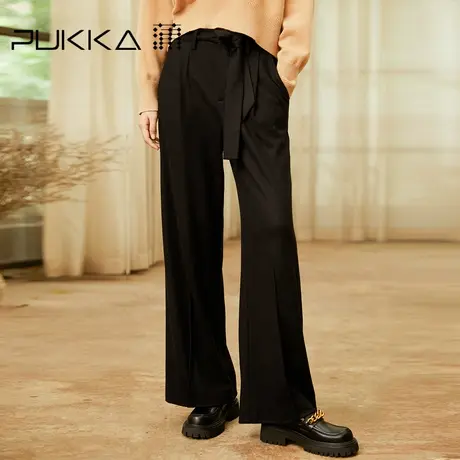 蒲PUKKA 原创设计羊毛休闲裤秋冬装设计感时尚阔腿裤商场同款图片