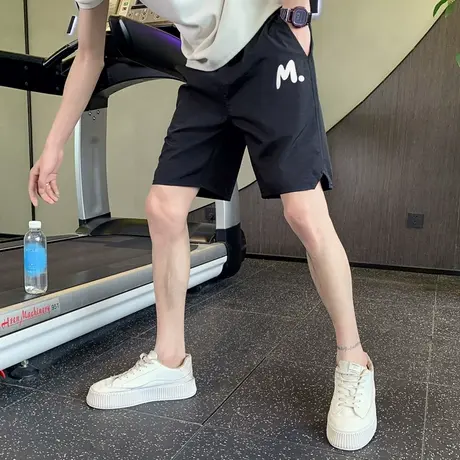 夏季时尚潮牌速干休闲短裤2023新款潮男个性直筒薄款五分沙滩中裤商品大图