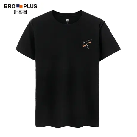 胖哥哥2023夏季新款加肥加大潮流宽松胖子男大码情侣星座圆领短袖商品大图