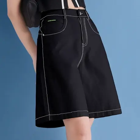 牛仔短裤女五分高腰宽松设计感小众潮ins夏季薄5分中裤2024年新款商品大图