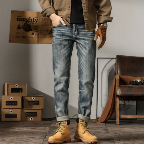 Modi Nick/摩帝尼克时尚百搭潮流男士牛仔裤修身直筒宽松休闲裤子商品大图
