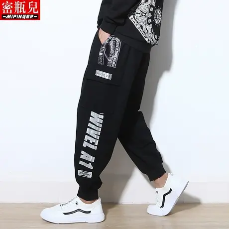加绒工装运动裤男宽松秋冬季大码青少年裤子男加肥加大胖子休闲裤商品大图