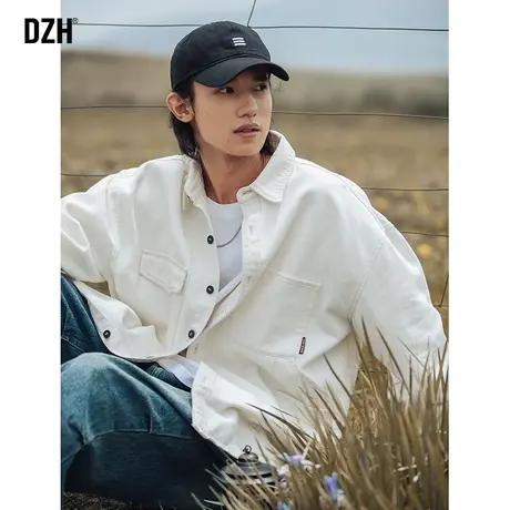 男士港风衬衫男休闲工装外套男款秋装上衣2023年新款寸衫秋季衬衣商品大图
