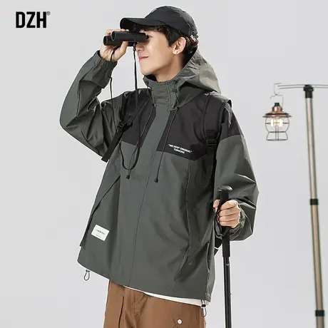 男士登山服冲锋衣潮牌男外套高级感男装2024新款衣服秋季工装夹克商品大图