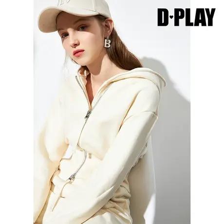 DPLAY德帕拉春款休闲时尚白色连帽短上衣ins风小个子外套商品大图
