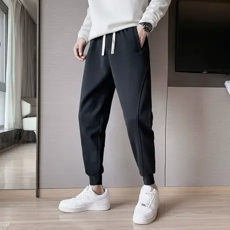秋季男休闲裤裤子运动裤长裤修身潮流纯色小众设计感卫裤百搭INS商品大图