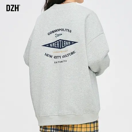 情侣圆领卫衣男2024年春季新款外套潮牌美式衣服男士春秋百搭上衣商品大图