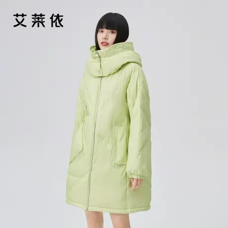 艾莱依不对称几何羽绒服女2022新款中长款设计感小众趣味冬季外套商品大图