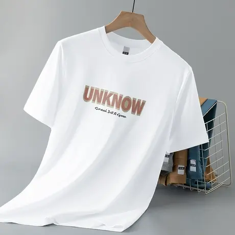 液氨丝光棉t恤男士短袖白色上衣服潮流夏季冰丝凉感半袖速干体恤商品大图